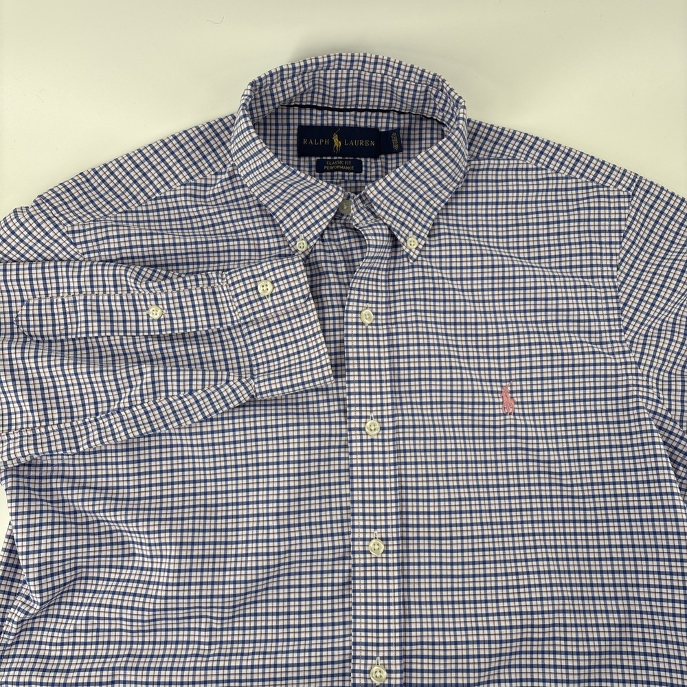 Men's Ralph Lauren Classic Fit Performance Button Down Small Long Sleeve